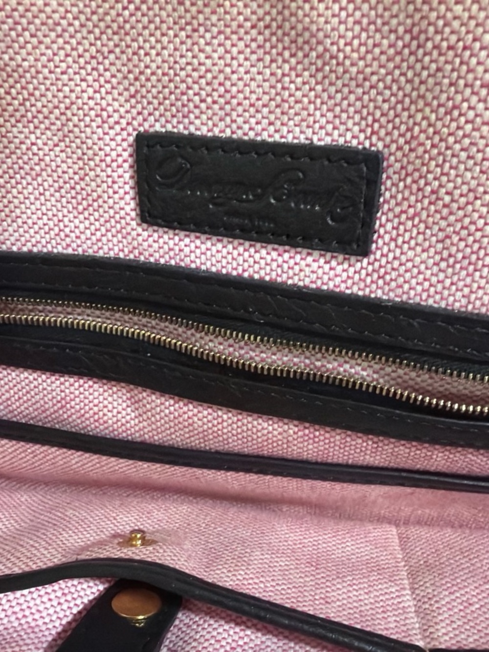 Dooney & Bourke Pink Canvas Tote with Black Trim
